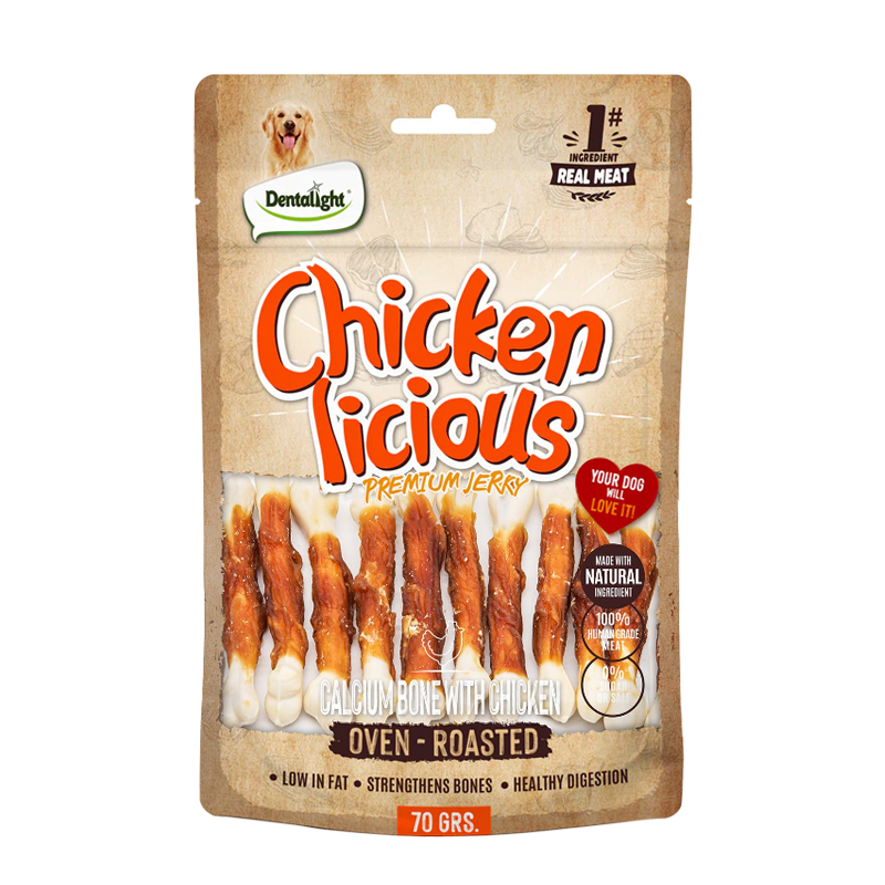 تشویقی سگ دنتالایت Denta light استخوان کلسیمی با مرغ