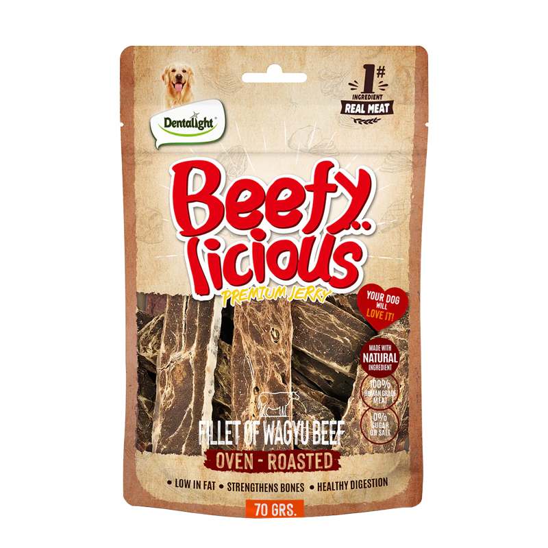 تشویقی سگ دنتالایت Denta light فیله ی گوشت گاو واگیو