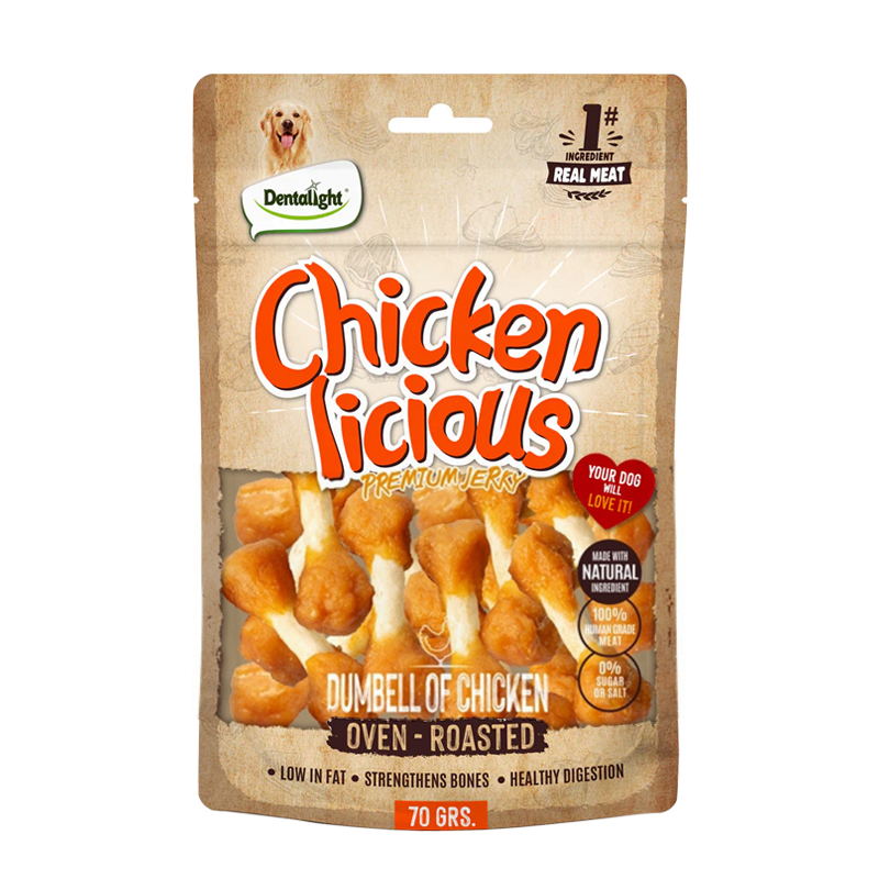 تشویقی سگ دنتالایت Denta light مدل دمبلی مرغ