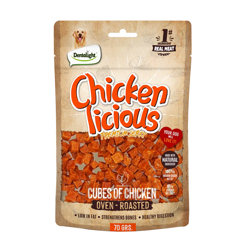 تشویقی سگ دنتالایت Denta light مدل مکعبی مرغ