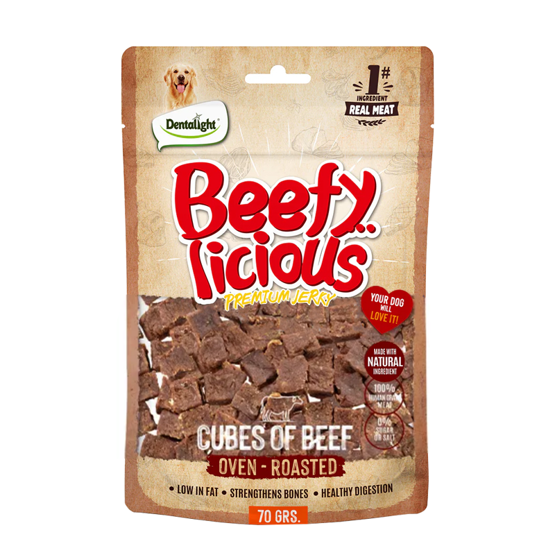 تشویقی سگ دنتالایت Denta light مدل مکعبی گوشت گاو