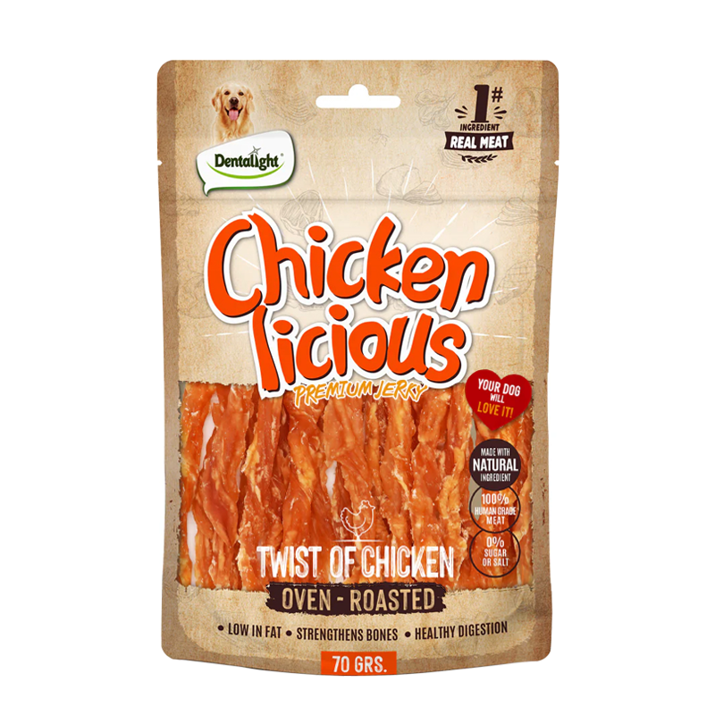 تشویقی سگ دنتالایت Denta light مدل پیچشی مرغ